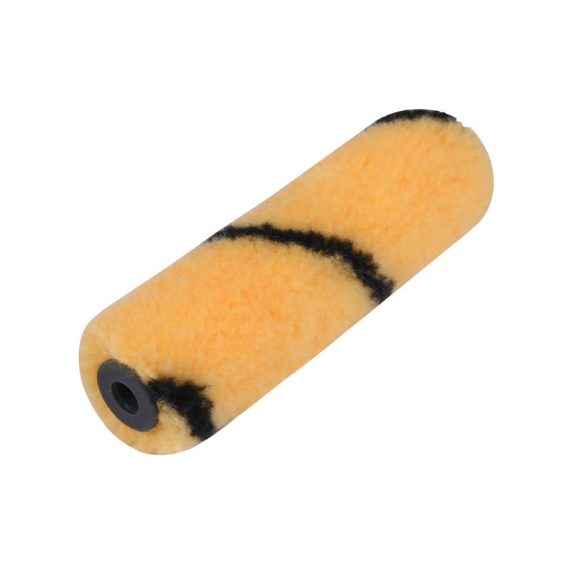 4” Black Stripes On Yellow Polyester Mini Paint Roller Cover