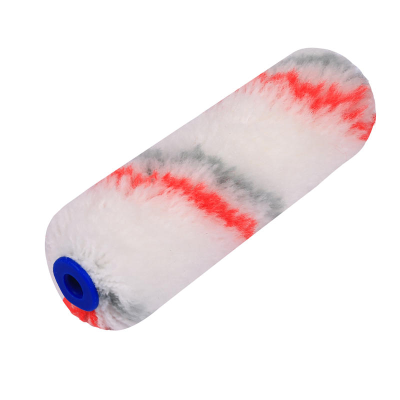 4” Red And Grey Stripes Acrylic Mini Paint Roller Cover Solvent Resistant