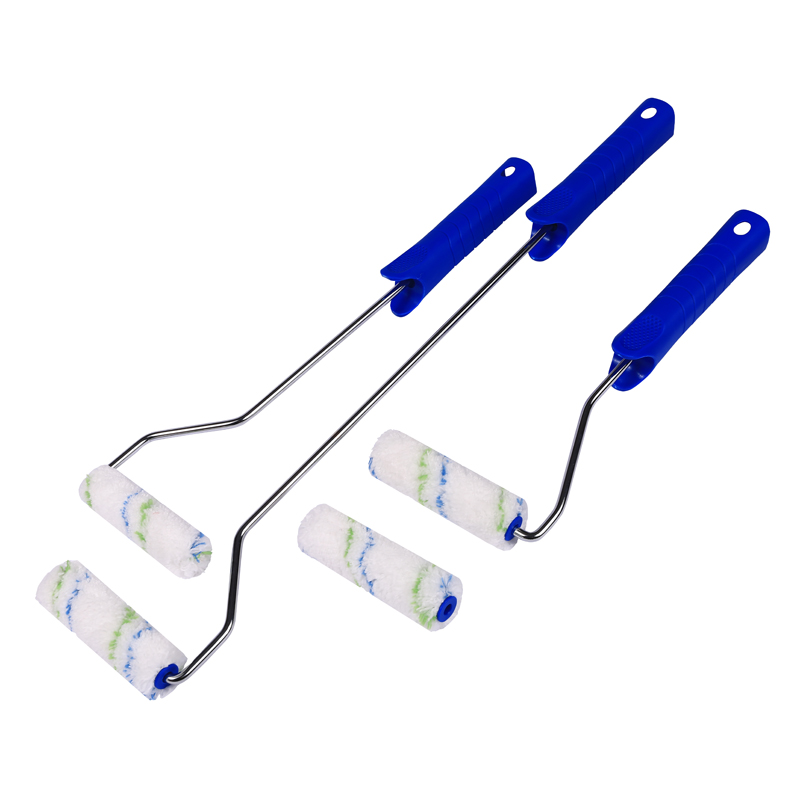 4”Blue And Green Stripes Microfiber Mini Paint Roller