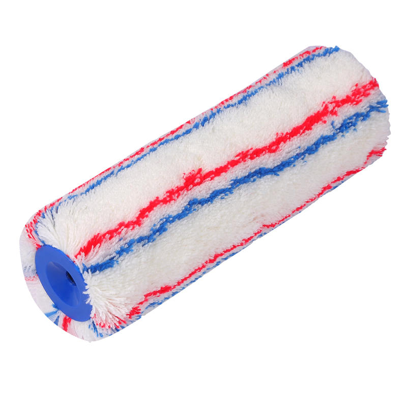 Red&Blue Strips Sewn Paint Rollers With Sponge Padded Soft Roller Cover